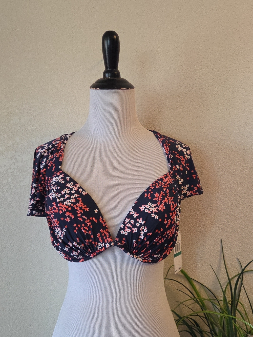 Michael Kors Blue, Pink & White Bikini Top Only Size Large